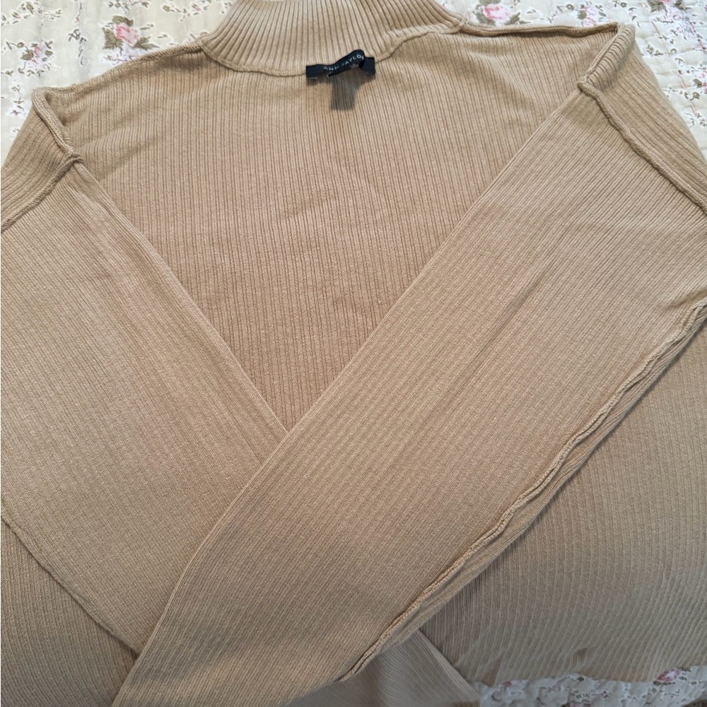 Ann Taylor Beige Cowl Neck Sweater